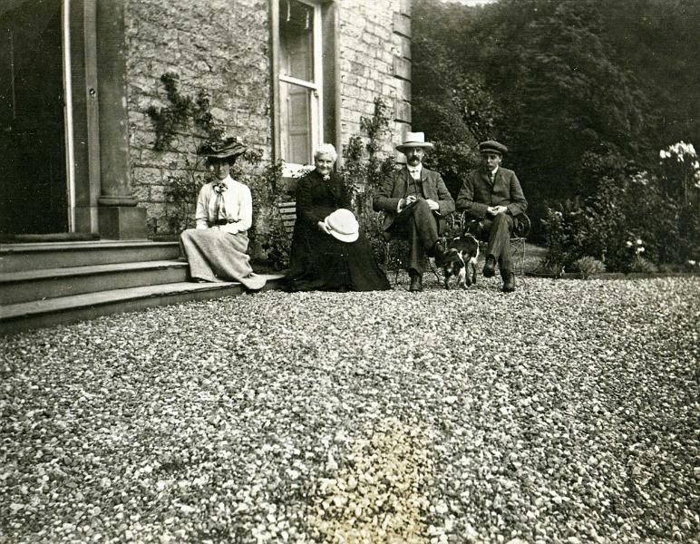 Group in front of Mearbeck House.jpeg - The people in this group in front of Mearbeck House are: Alison Preston, her mother, Elizabeth née Procter, Elizabeths brother John Procter and Tom Preston. Date thought to be about 1910.